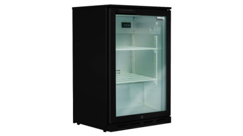 husky 118L single door back bar fridge black