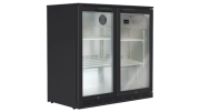 Husky 190L double door back bacr fridge black