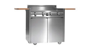 STEEL BBQ WITH TROLLEY